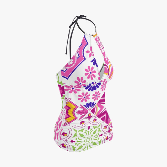 Cora Halter Top Maiô Tankini de Duas Peças