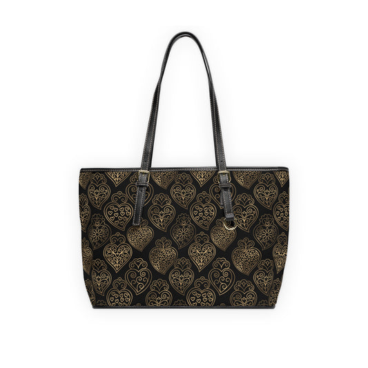 Coração (Black) Faux Leather Shoulder Bag