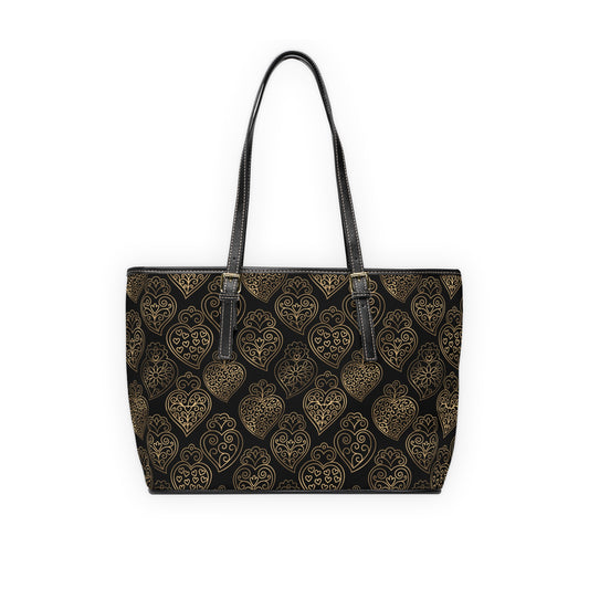 Coração (Black) Faux Leather Shoulder Bag