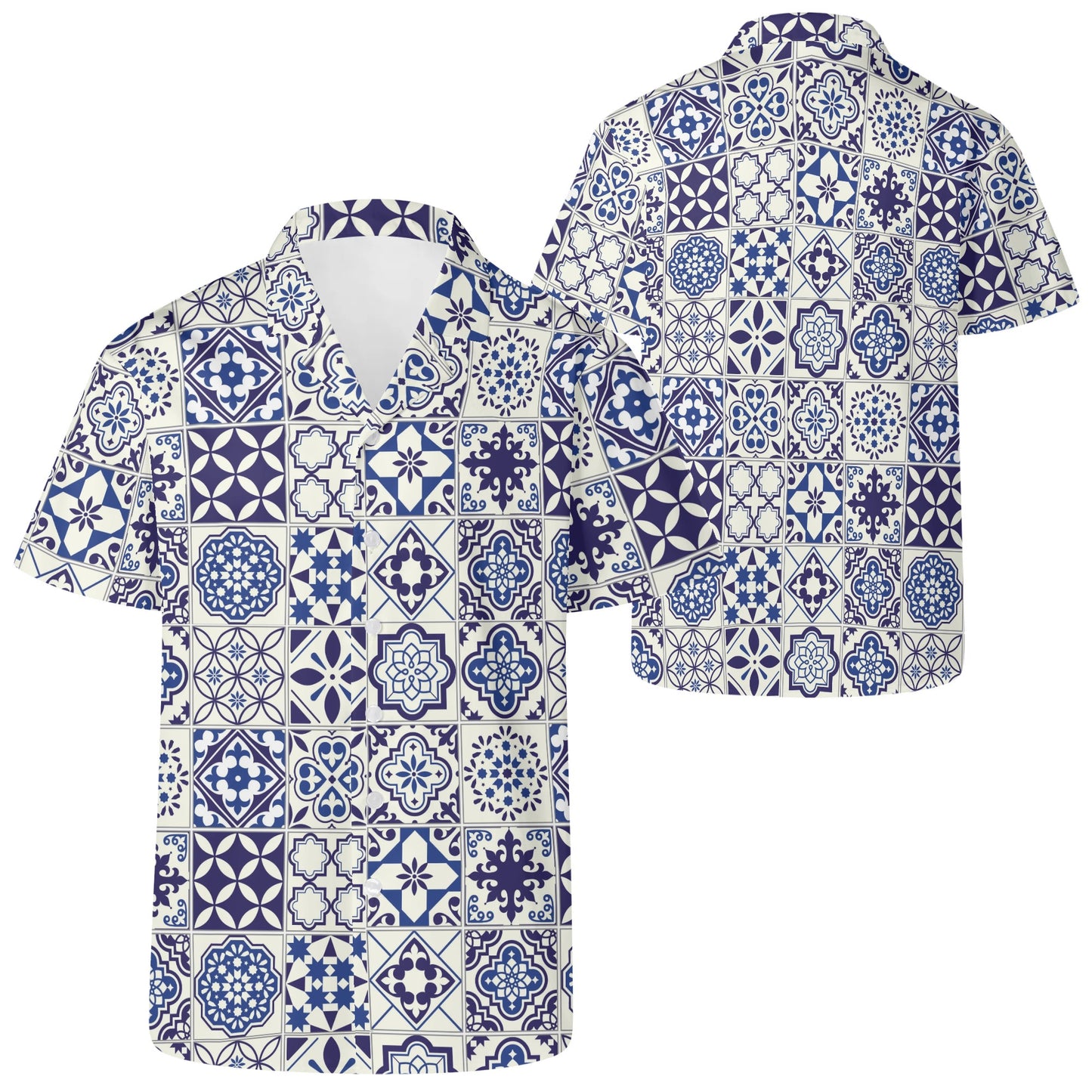 Camisa Havaiana Casual Masculina Azul