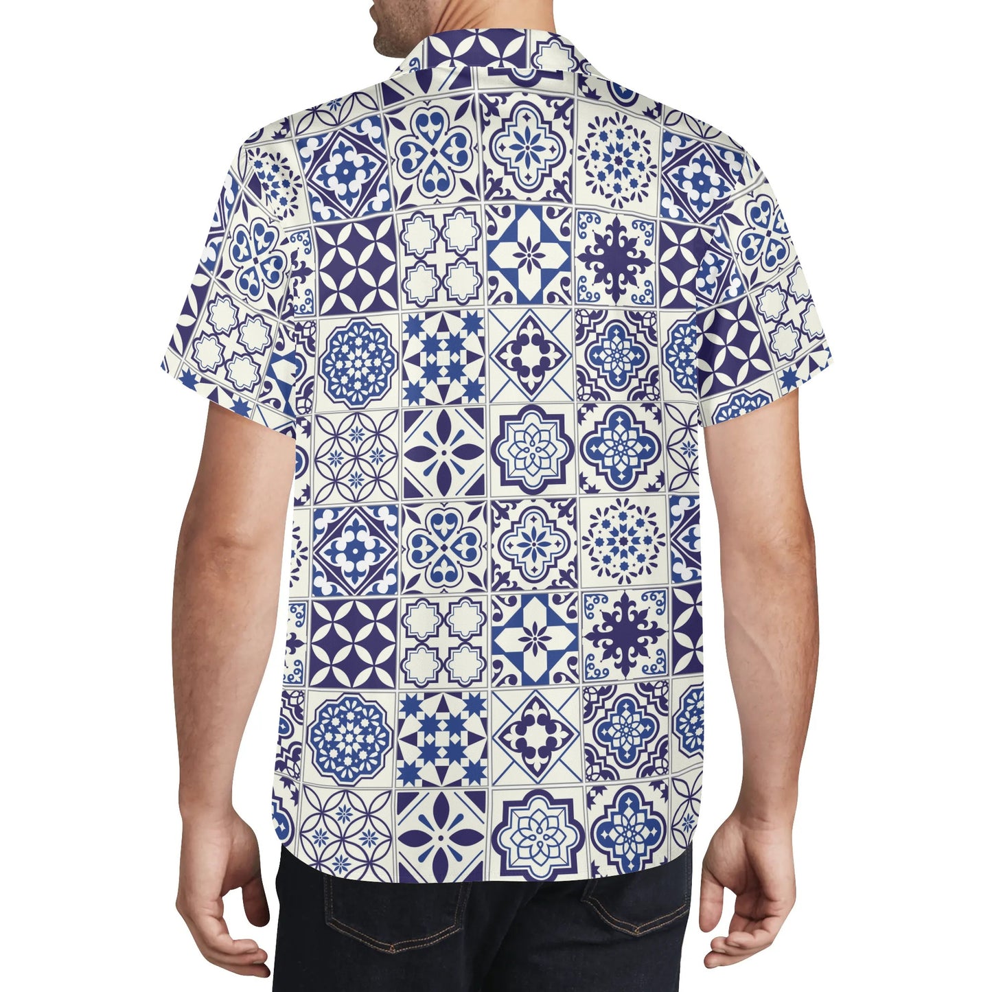 Camisa Havaiana Casual Masculina Azul
