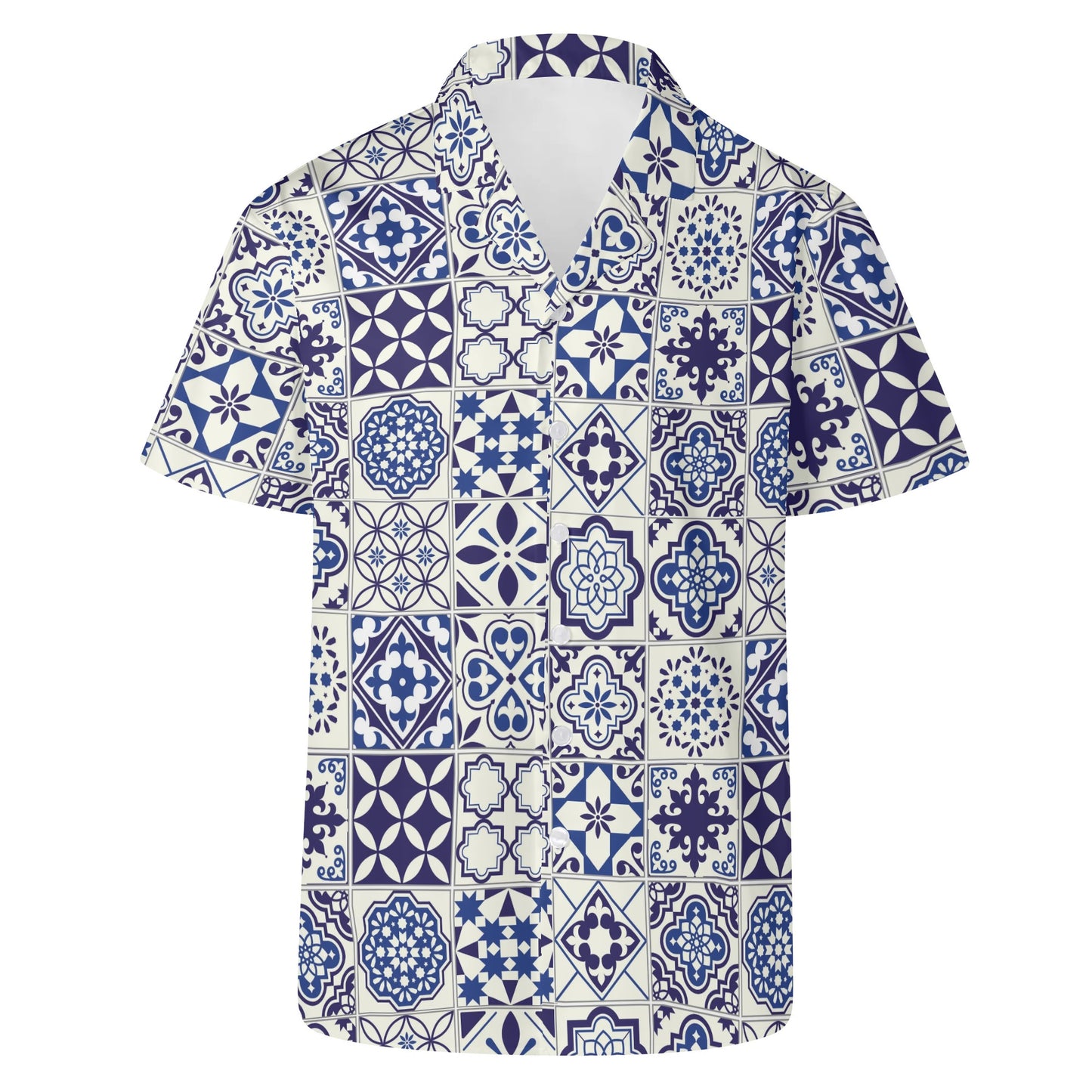 Camisa Havaiana Casual Masculina Azul