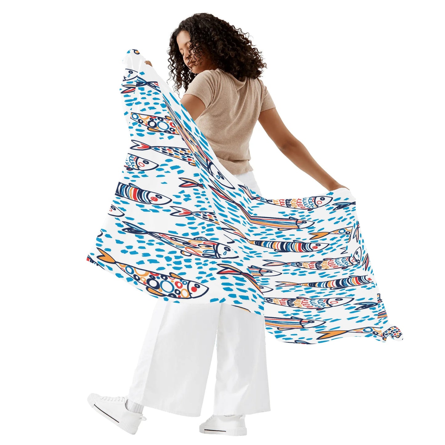 Envoltório de sarongue feminino Sardinha