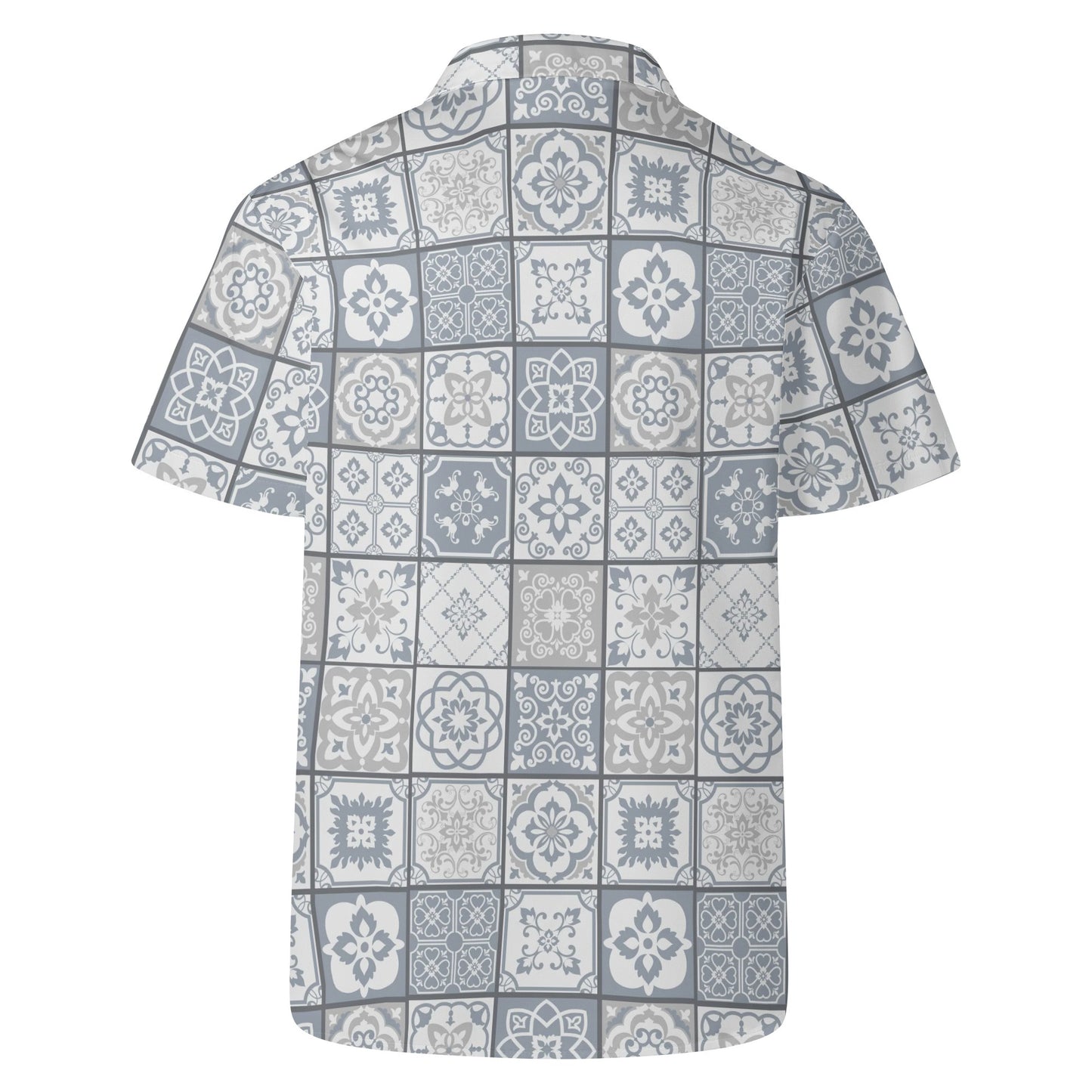 Camisa havaiana casual masculina Cinzento