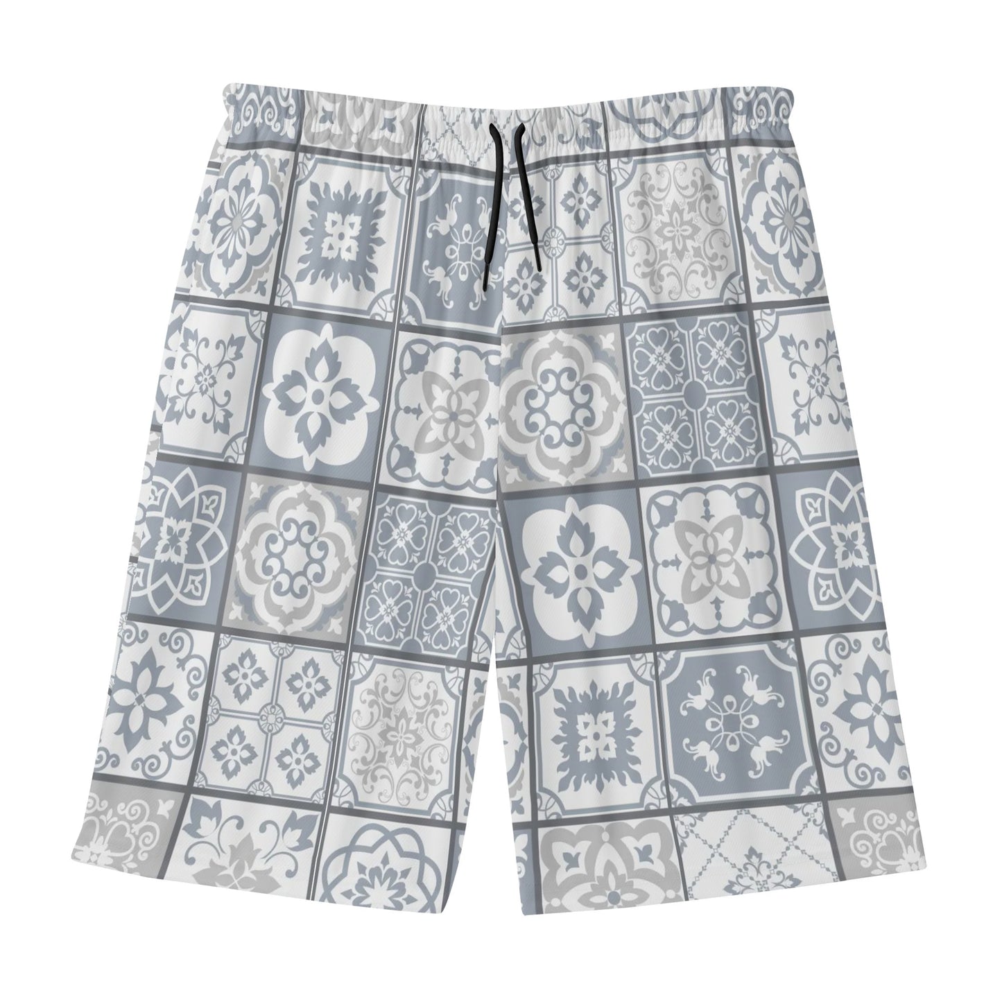 Shorts de praia havaianos leves masculinos Cinzento