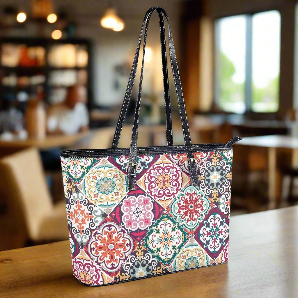 Vibrantinho Faux Leather Tote Bag
