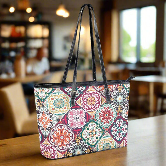 Vibrantinho Faux Leather Tote Bag