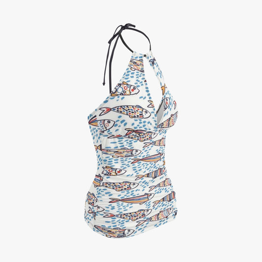 Maiô Tankini Sardinha Halter Top Duas Peças