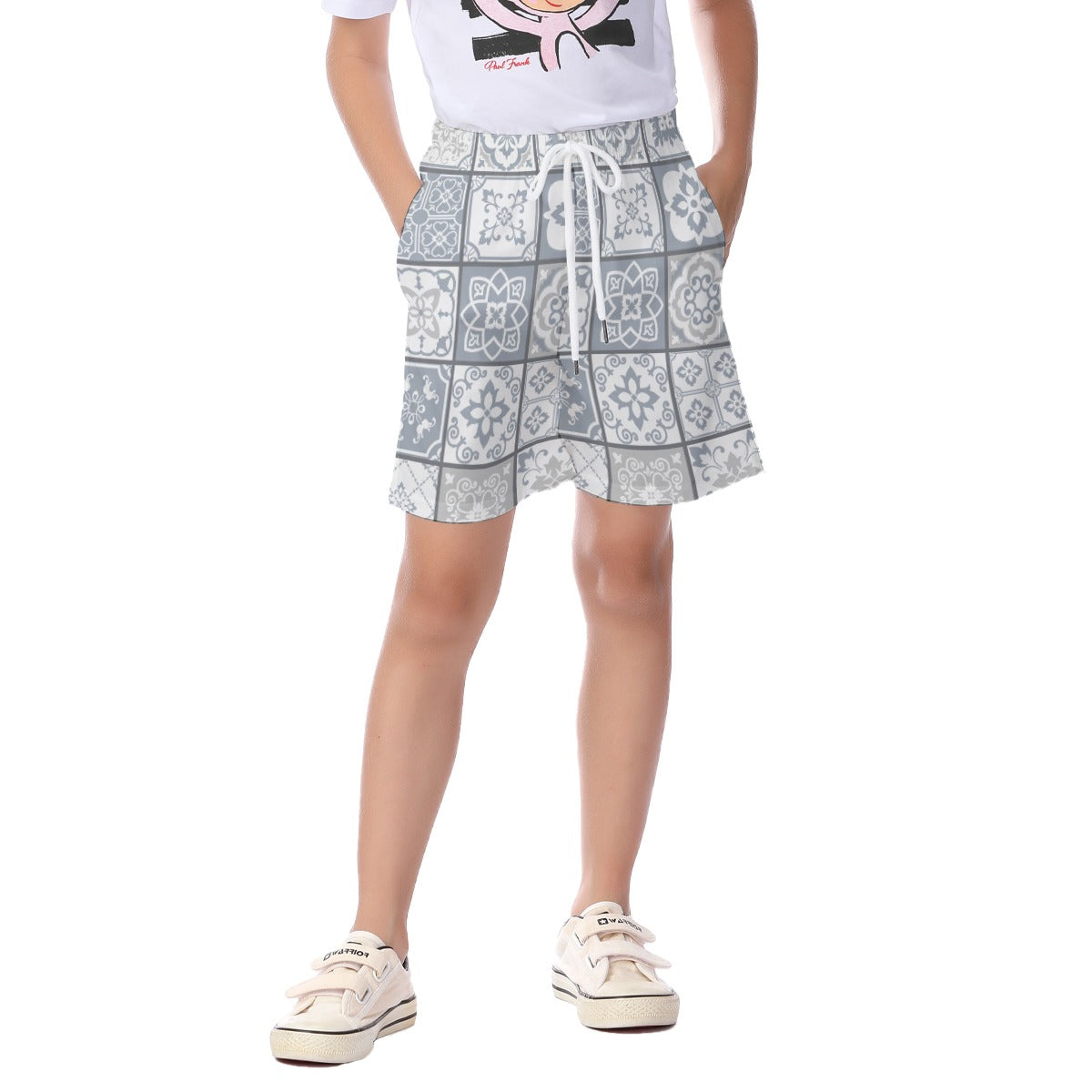 Shorts de praia infantil Cinzento