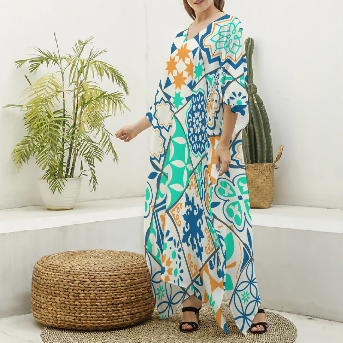 Vestido kaftan feminino Verdinho