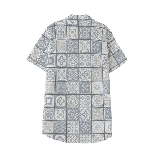Camisa havaiana de férias infantil Cinzento