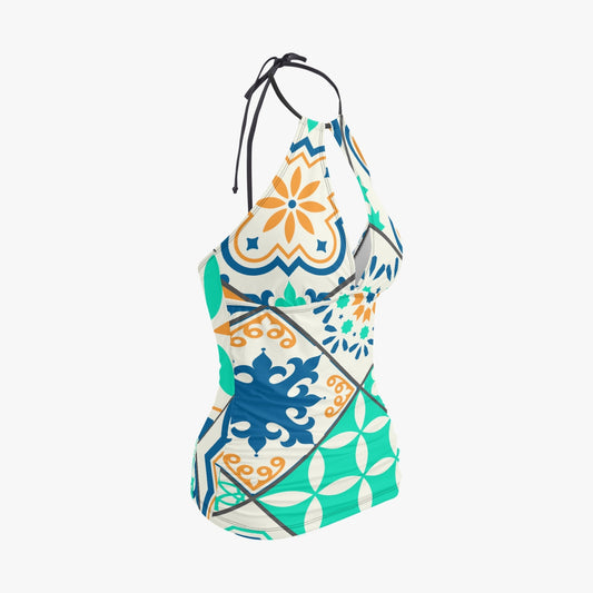 Maiô tankini de duas peças Verdinho Halter Top