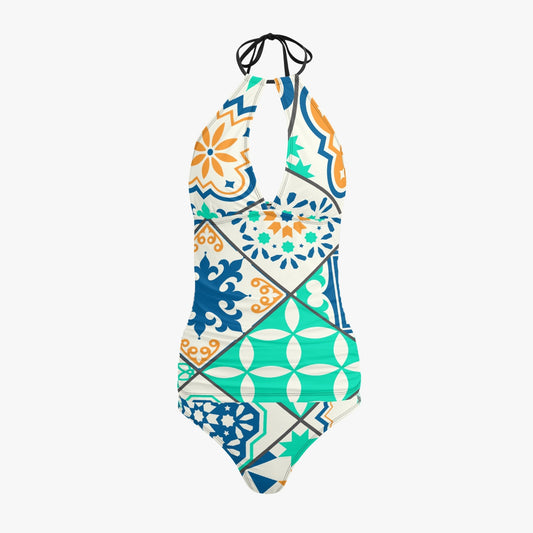 Maiô tankini de duas peças Verdinho Halter Top