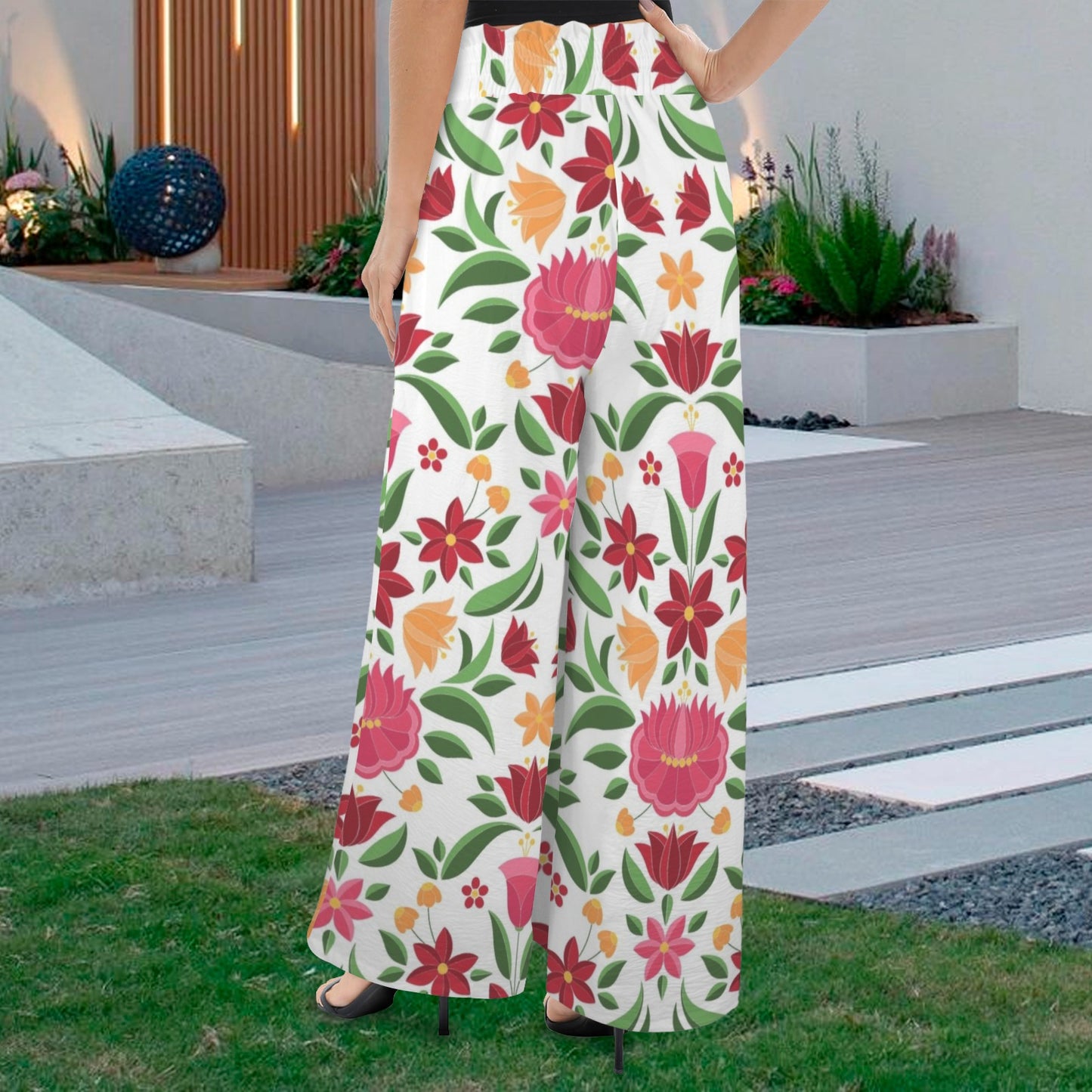 Hungarian Floral Wide Leg Pants