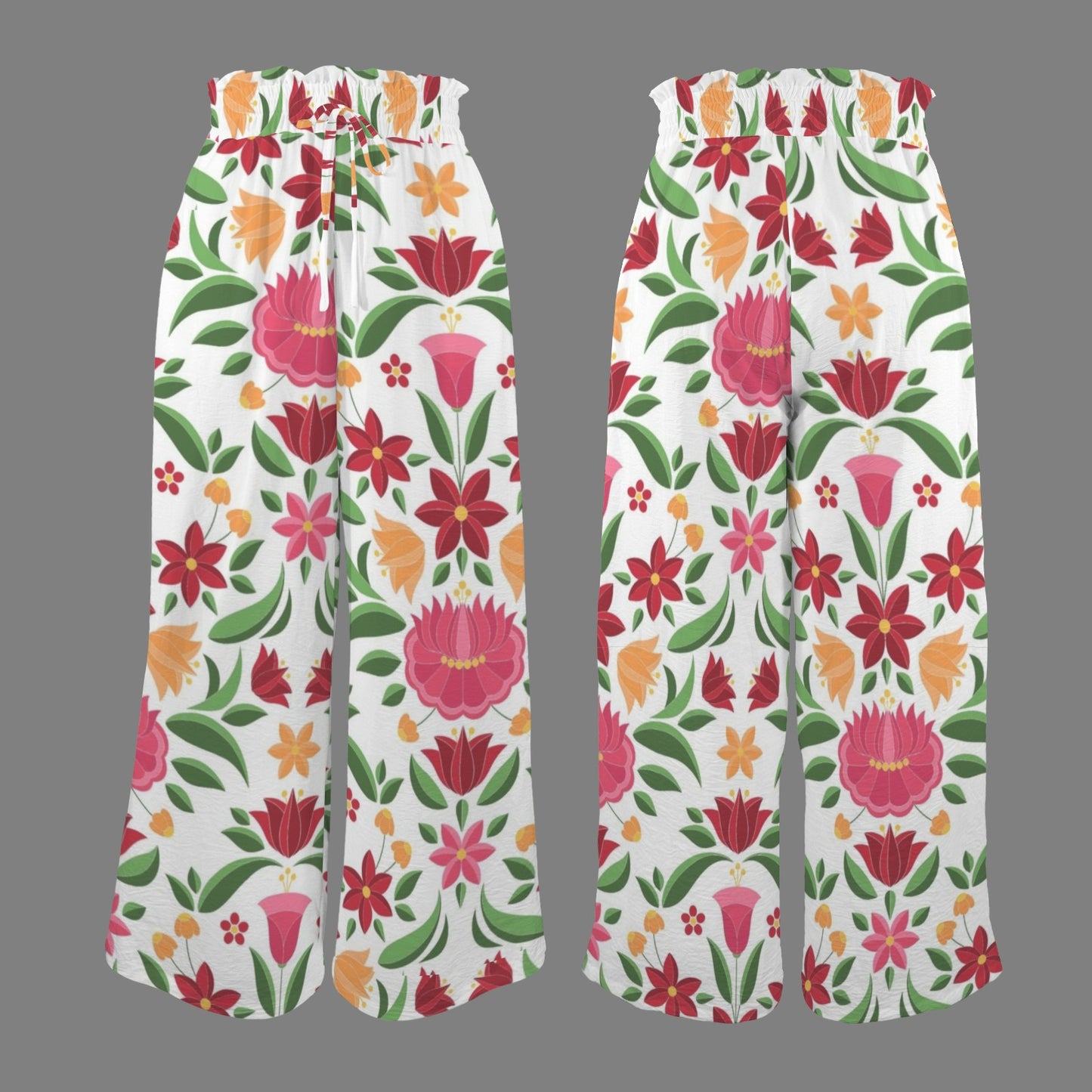Hungarian Floral Wide Leg Pants