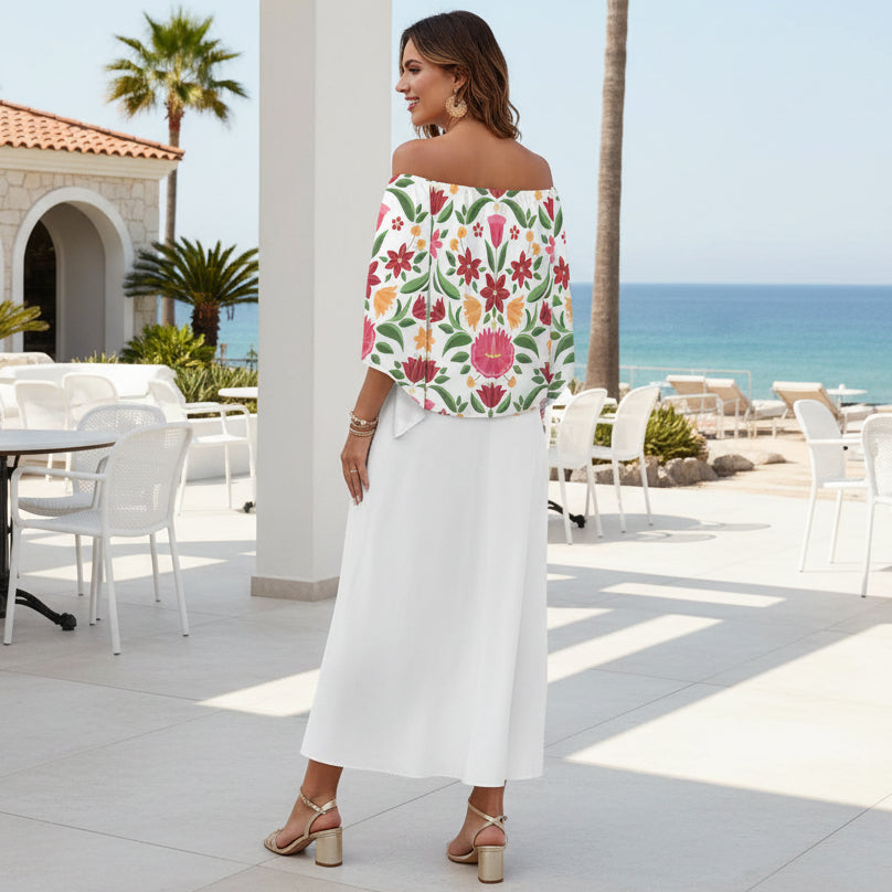 Matyo Off Shoulder Trumpet Sleeve Blouse