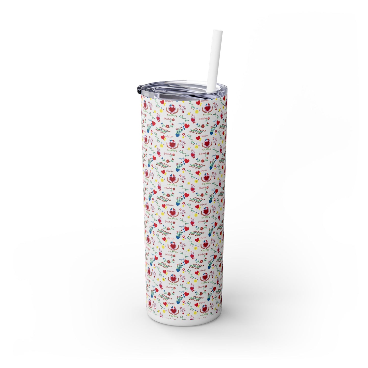 Amor Skinny Tumbler with Straw, 20oz