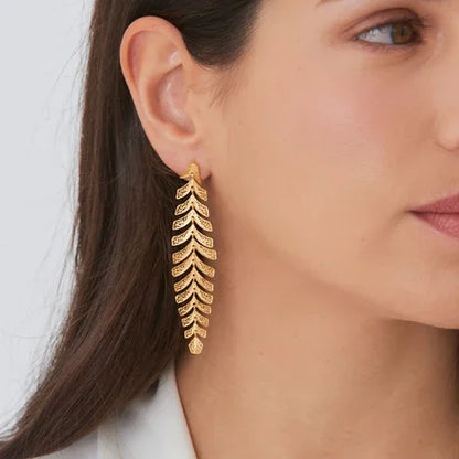 Earrings Palm Tree in Gold Plated Silver