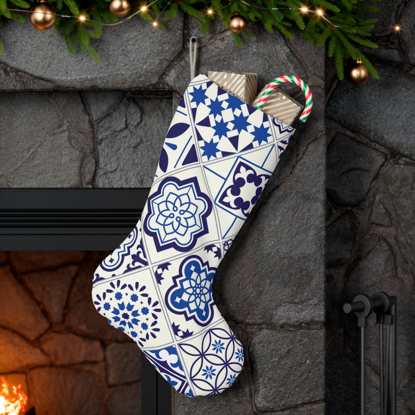 Azul Santa Stocking