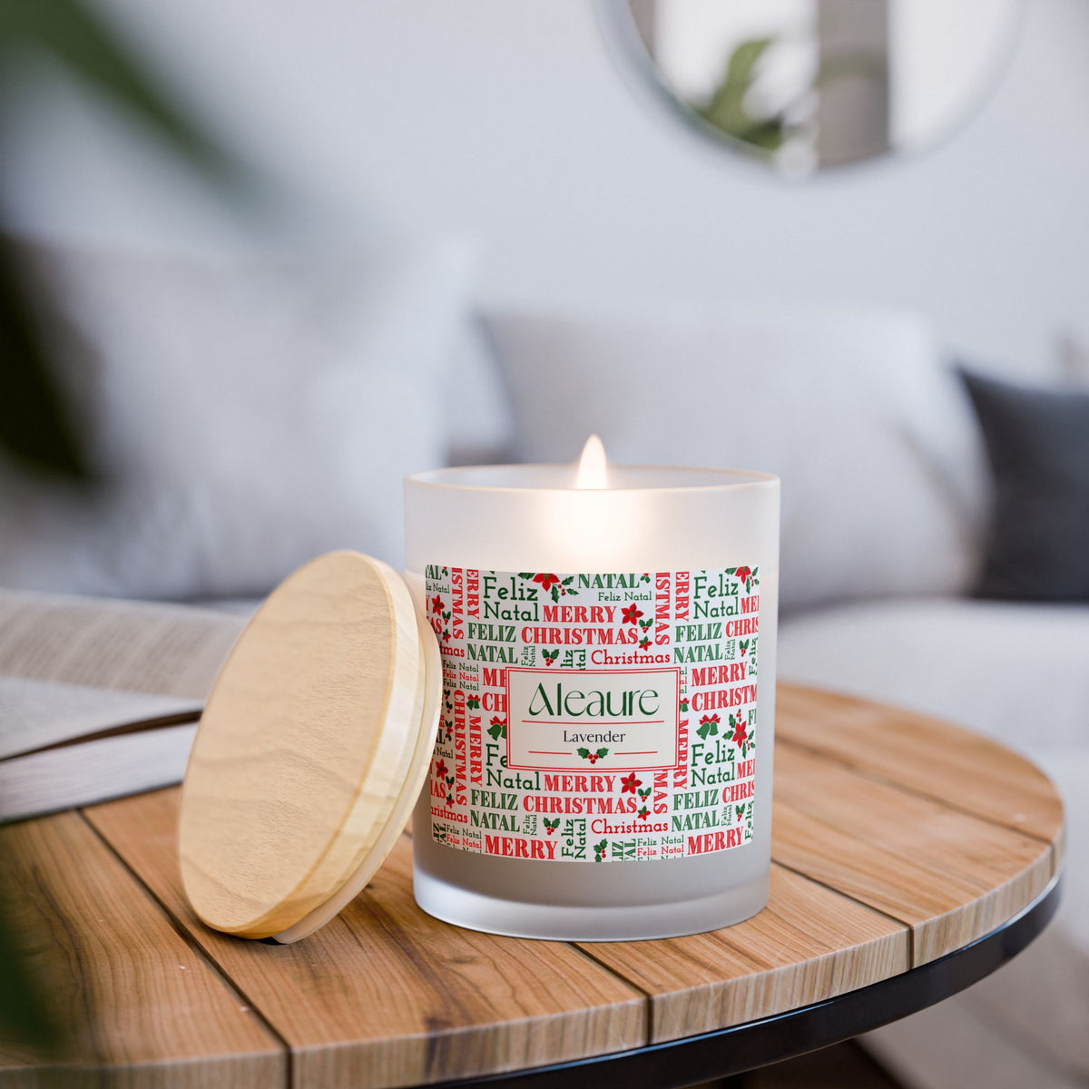 Feliz Natal Frosted Glass Candle