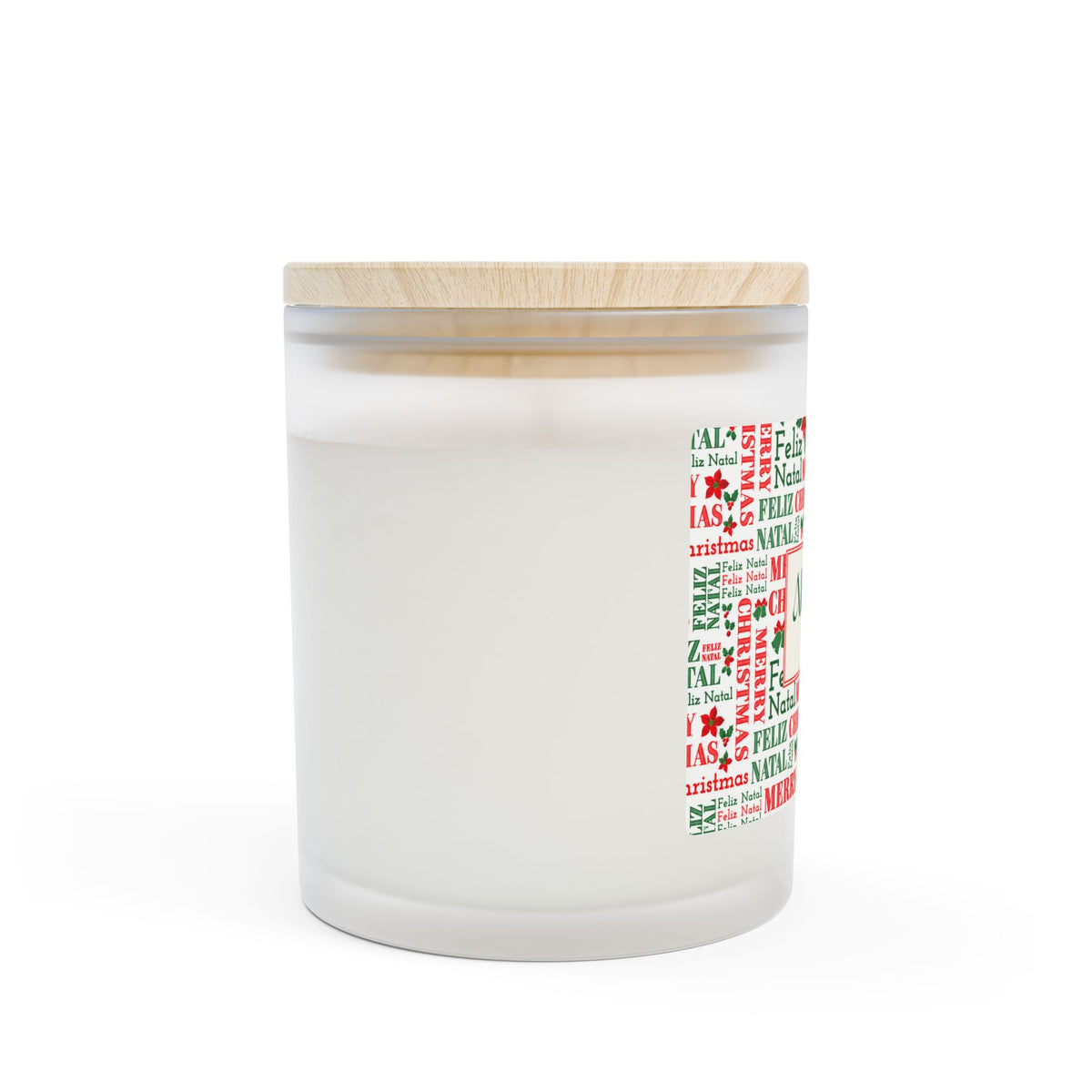 Feliz Natal Frosted Glass Candle