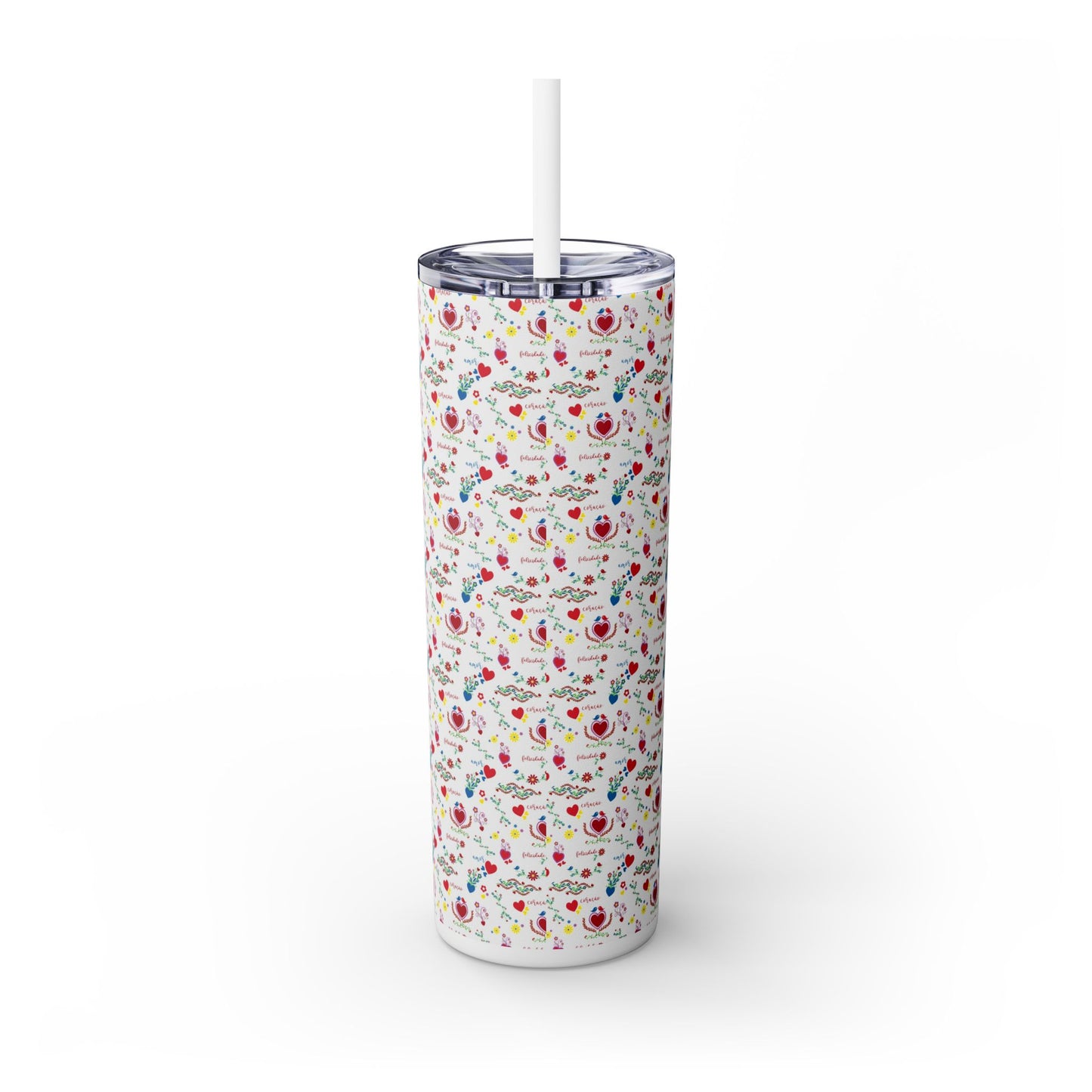 Amor Skinny Tumbler with Straw, 20oz