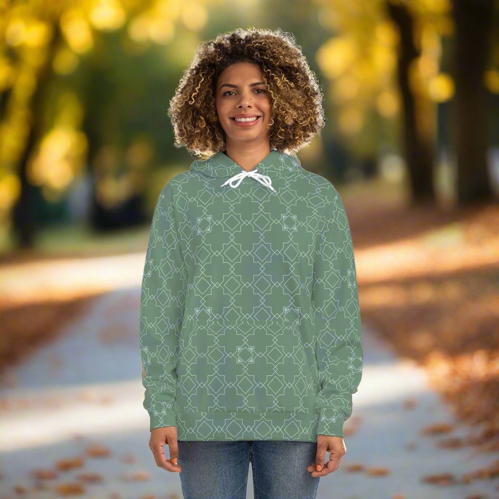 Azulejo (Green) Women's Fashion Hoodie