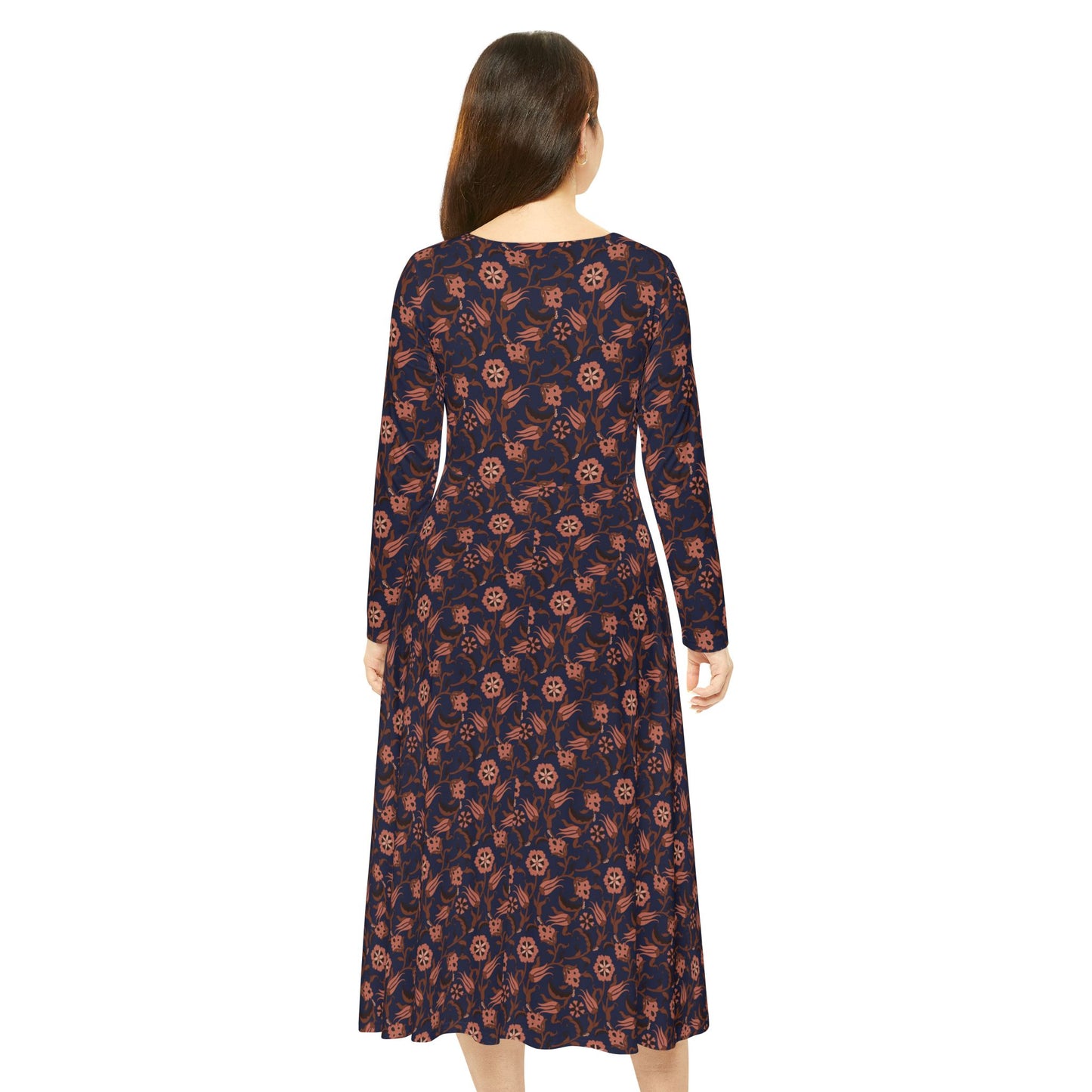 Flores da Meia Noite Women's Long Sleeve Dress