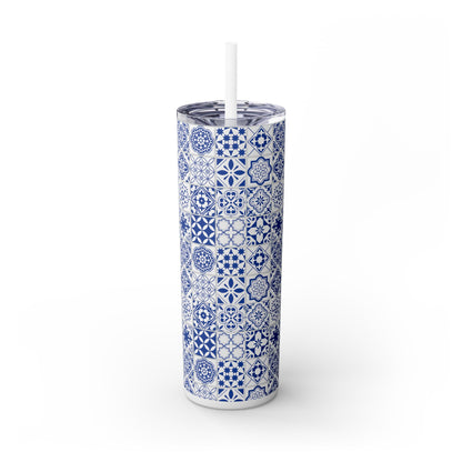 Azul Skinny Tumbler with Straw, 20oz