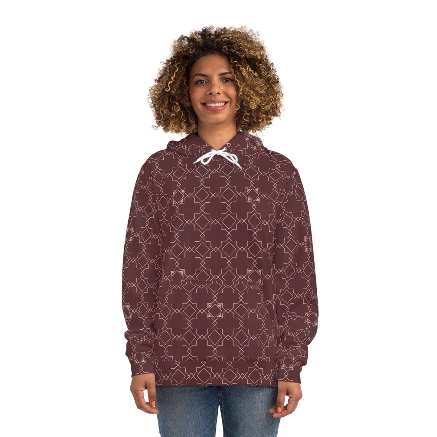 Azulejo (Burgundy) Women's Fashion Hoodie