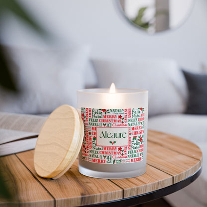 Feliz Natal Frosted Glass Candle