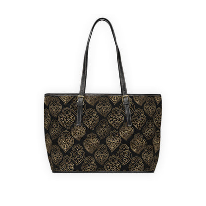Coração (Black) Faux Leather Shoulder Bag