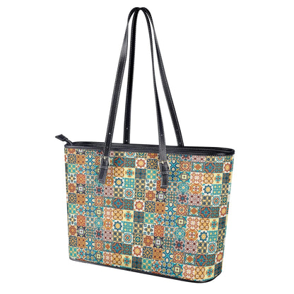 Lisbon Mosaic Faux Leather Tote Bag