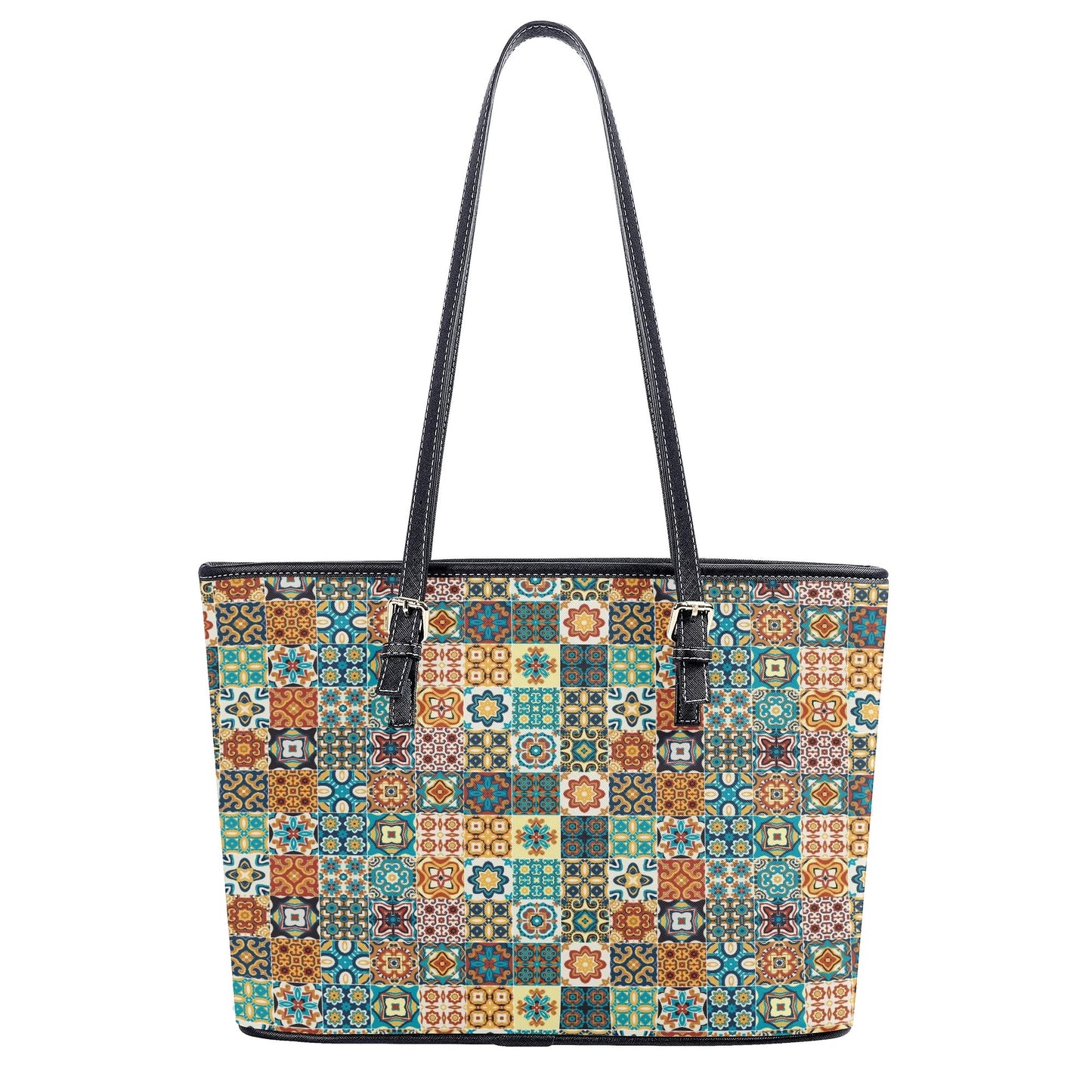 Lisbon Mosaic Faux Leather Tote Bag