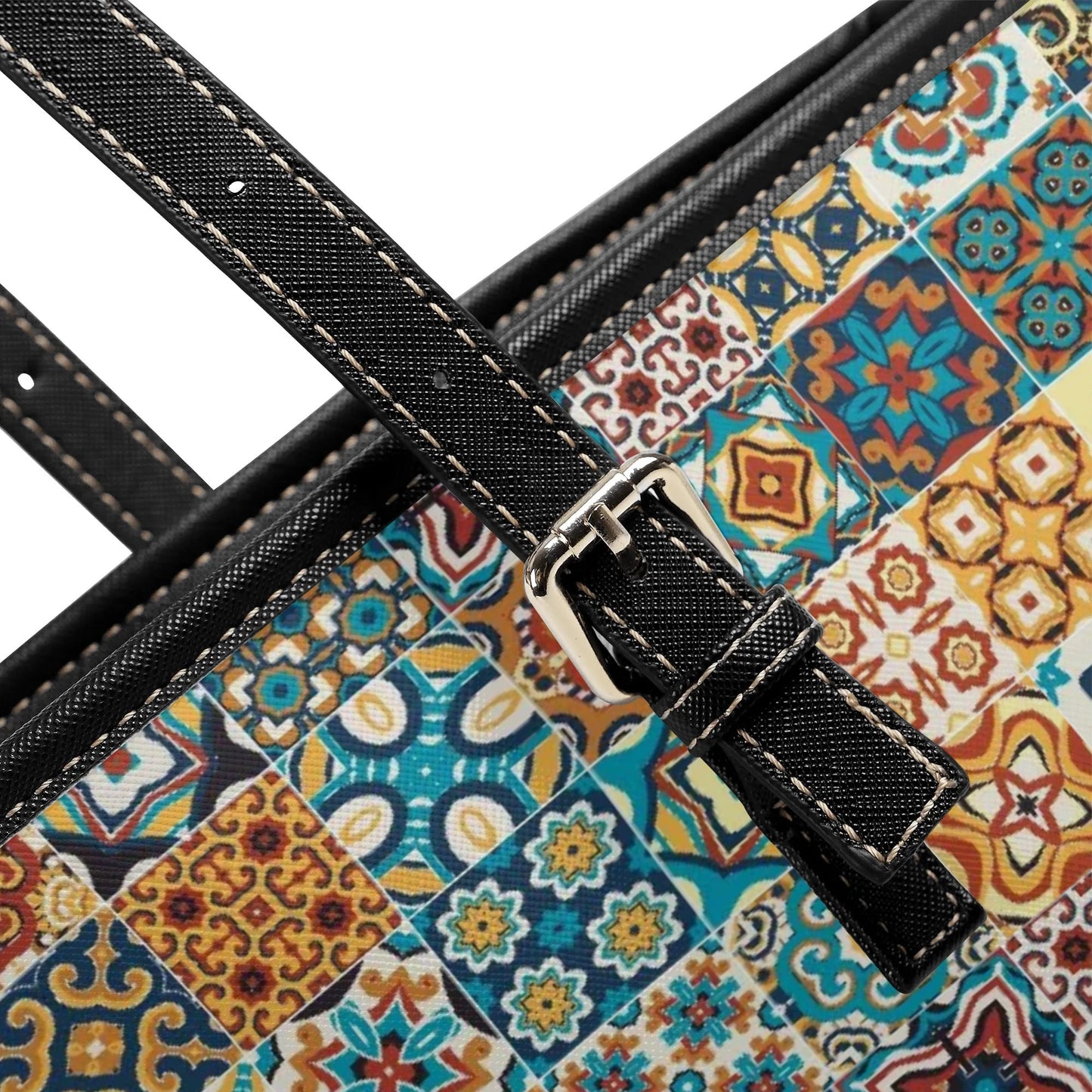 Lisbon Mosaic Faux Leather Tote Bag