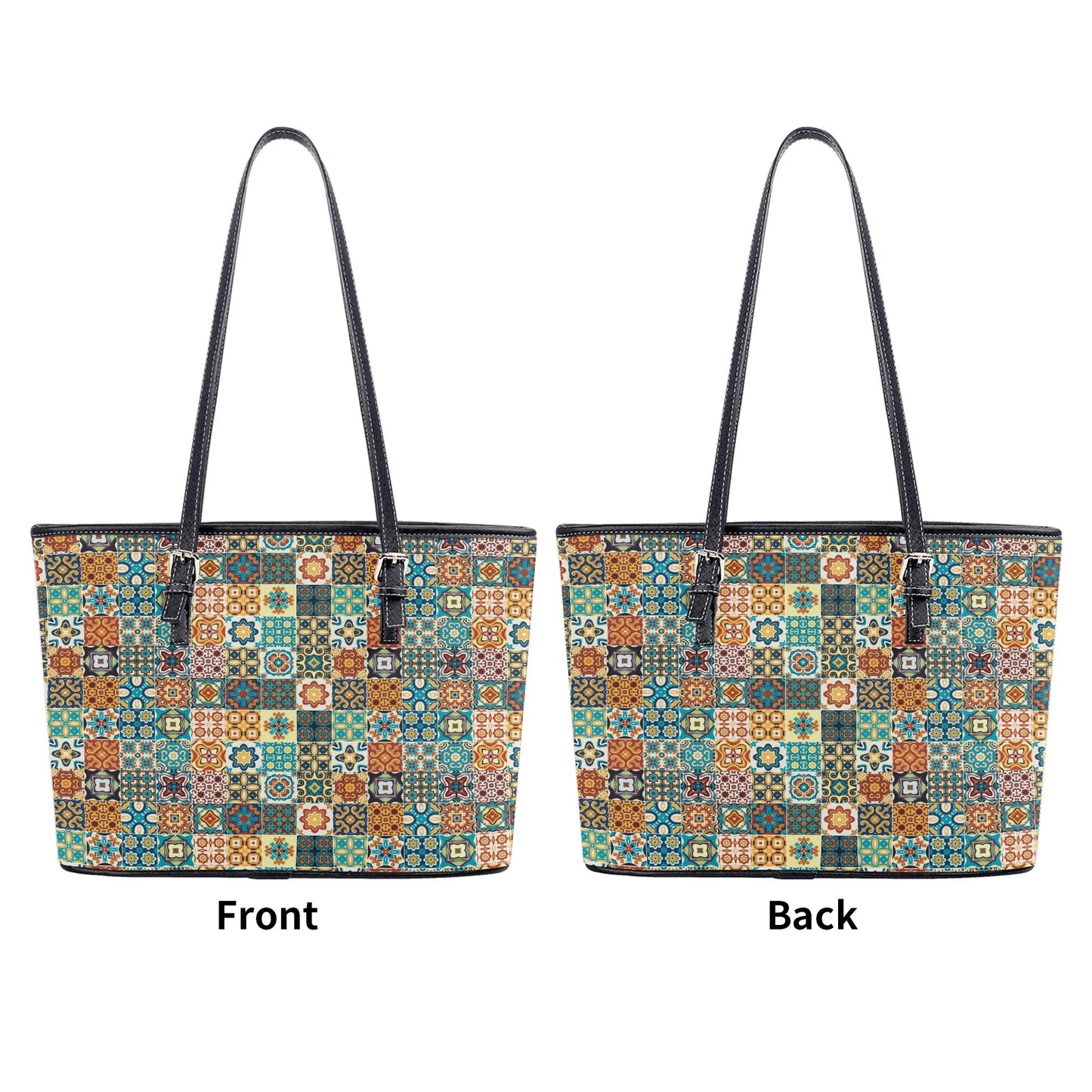 Lisbon Mosaic Faux Leather Tote Bag