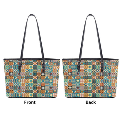 Lisbon Mosaic Faux Leather Tote Bag