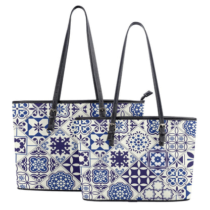 Azul Faux Leather Tote Bag