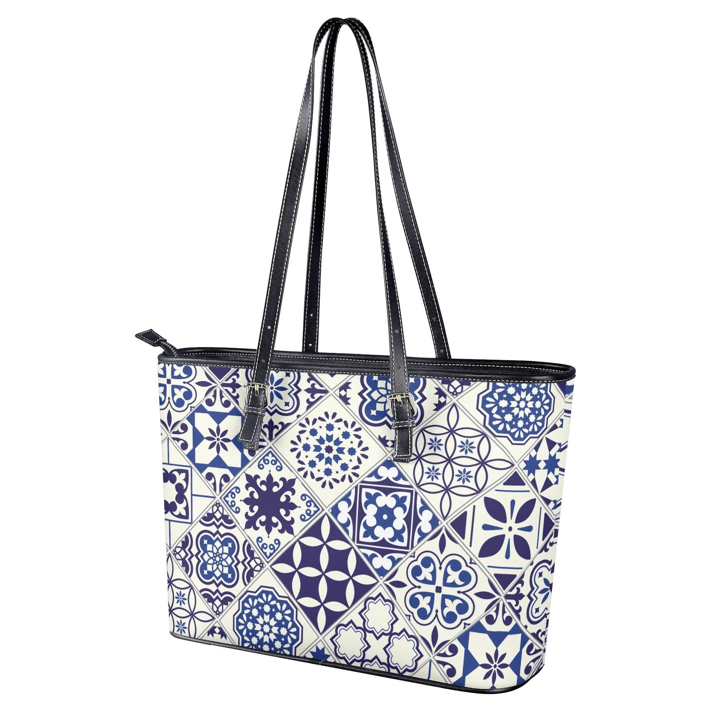 Azul Faux Leather Tote Bag