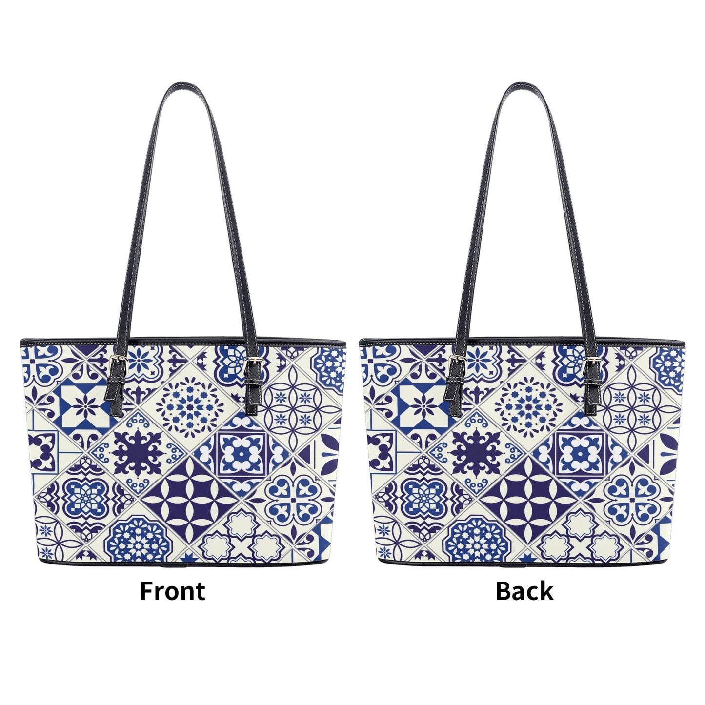 Azul Faux Leather Tote Bag