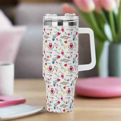 Amor 40oz Stainless Steel Tumbler with Straw