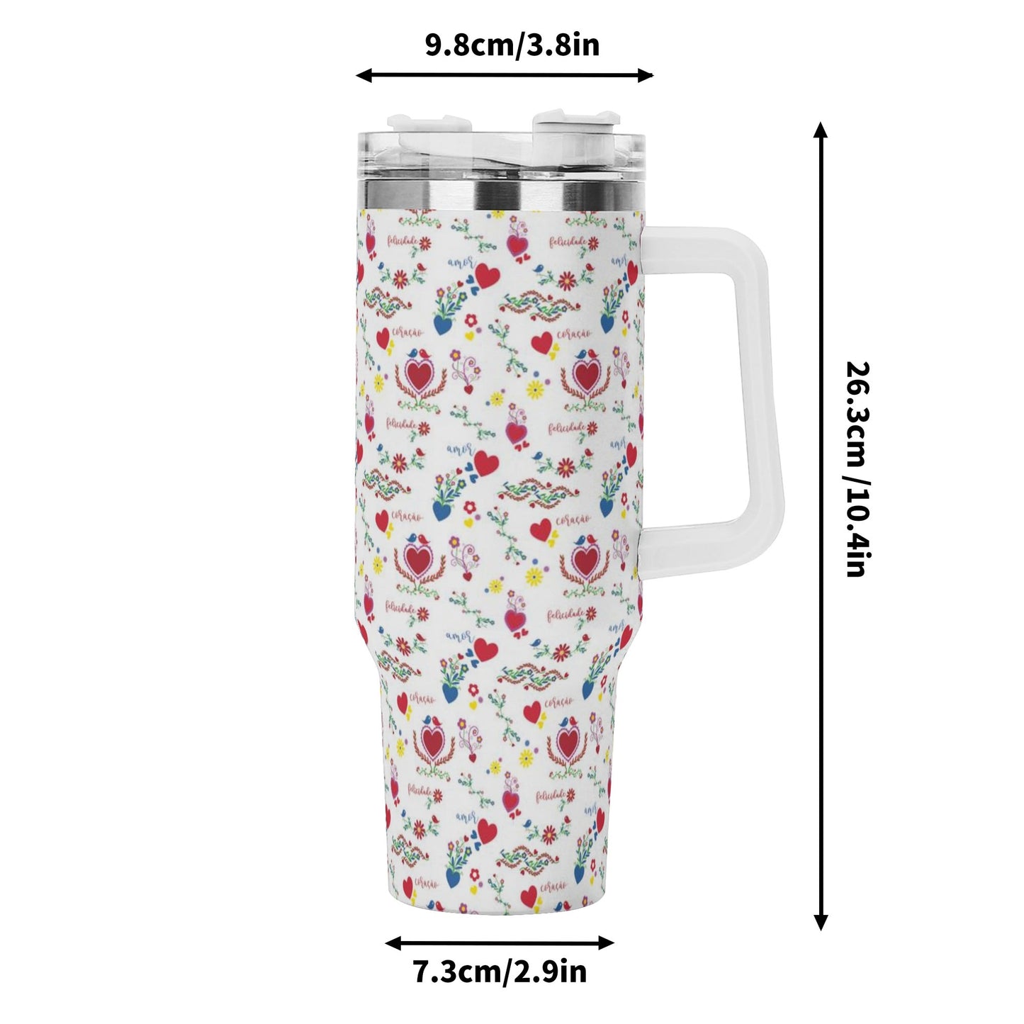 Amor 40oz Stainless Steel Tumbler with Straw