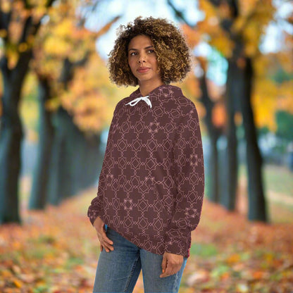 Azulejo (Burgundy) Women's Fashion Hoodie