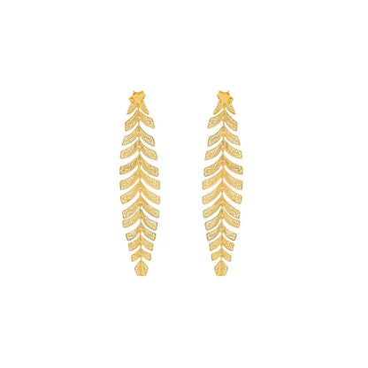 Earrings Palm Tree in Gold Plated Silver