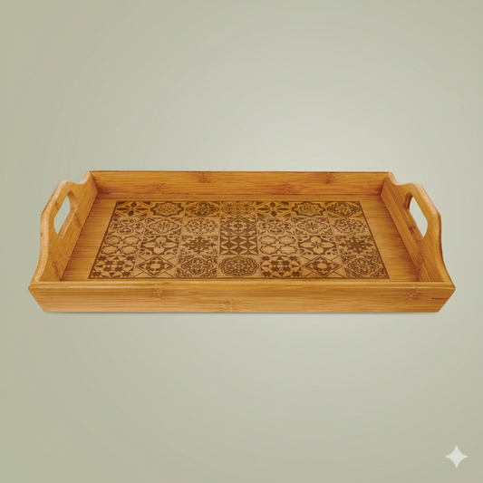 Engraved Bamboo Serving Tray
