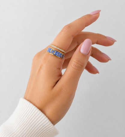 Blue & Yellow Portuguese Tile Ring