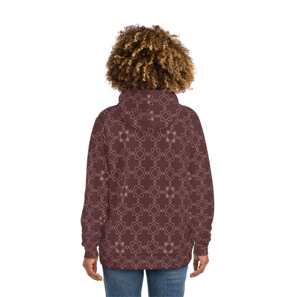 Azulejo (Burgundy) Women's Fashion Hoodie