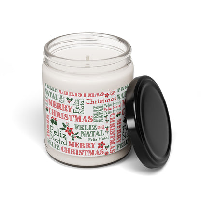 Merry Christmas / Feliz Natal Scented Soy Candle — 9oz Holiday Candle