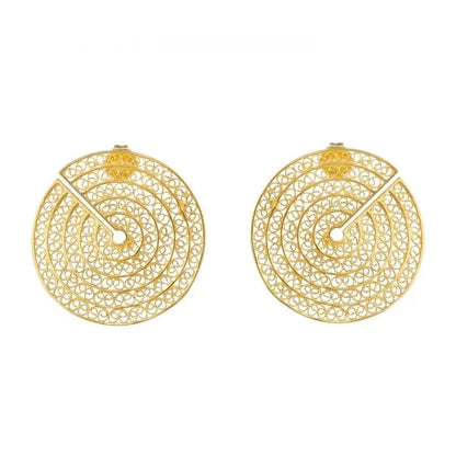 Earrings Cut Circles in Gold Plated Silver