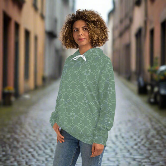 Azulejo (Green) Women's Fashion Hoodie